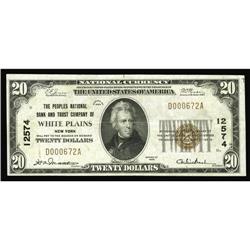 White Plains, NY - $20 1929 Ty. 1 The Peoples NB & TC C White Plains, NY