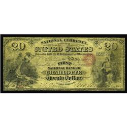 Charlotte, NC - $20 Original Fr. 427 The First NB Ch. # Charlotte, NC