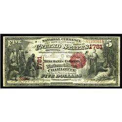 Charlotte, NC - $5 1875 Fr. 401 The Merchants & Farmers Charlotte, NC
