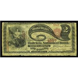 Raleigh, NC - $2 1875 Fr. 391 The Raleigh NB of North C Raleigh, NC