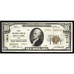 Bellaire, OH - $10 1929 Ty. 2 First NB Ch. # 13914This Bellaire, OH