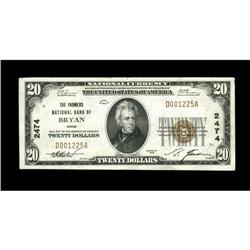 Bryan, OH - $20 1929 Ty. 1 The Farmers NB Ch. # 2474A Bryan, OH