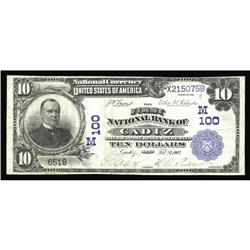 Cadiz, OH - $10 1902 Plain Back Fr. 624 The First NB C Cadiz, OH