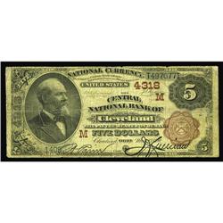 Cleveland, OH - $5 1882 Brown Back The Central NB Cleveland, OH