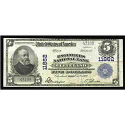 Cleveland, OH - $5 1902 Plain Back Fr. 607 Engineers NB Cleveland, OH
