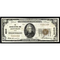Dennison, OH - $20 1929 Ty. 1 The Dennison NB Ch. # 684 Dennison, OH