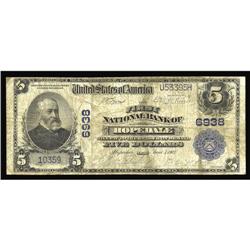 Hopedale, OH - $5 1902 Plain Back Fr. 598 The First NB Hopedale, OH