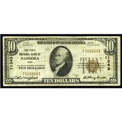 Pandora, OH - $10 1929 Ty. 1 The First NB Ch. # 11343T Pandora, OH