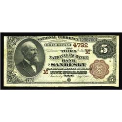 Sandusky, OH - $5 1882 Brown Back Fr. 472 The Third Nat Sandusky, OH