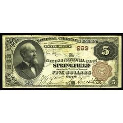 Springfield, OH - $5 1882 Brown Back Fr. 466 The Second Springfield, OH