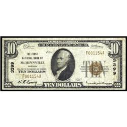 McMinnville, OR - $10 1929 Ty. 1 The First NB Ch. # 33 McMinnville, OR