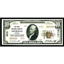Sheridan, OR - $10 1929 Ty. 2 The First NB Ch. # 8721Th Sheridan, OR
