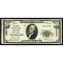 Akron, PA - $10 1929 Ty. 1 The Akron NB Ch. # 9364A ver Akron, PA