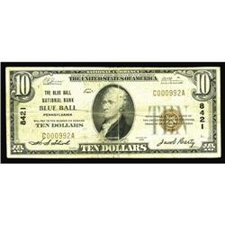 Blue Ball, PA - $10 1929 Ty. 1 The Blue Ball NB Ch. # 8 Blue Ball, PA