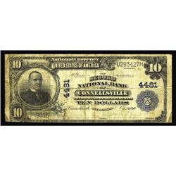 Connellsville, PA - $10 1902 Plain Back Fr. 627 The Sec Connellsville, PA