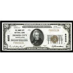 Homer City, PA - $20 1929 Ty. 1 The Homer City NB Homer City, PA