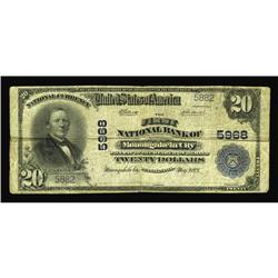 Monongahela City, PA - $20 1902 Plain Back Fr. 659 The Monongahela City, PA