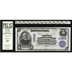 Mount Union, PA - $5 1902 Plain Back Fr. 602 The Centra Mount Union, PA