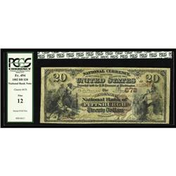 Pittsburgh, PA - $20 1882 Brown Back Fr. 494 The Trades Pittsburgh, PA