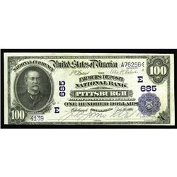 Pittsburgh, PA - $100 1902 Date Back Fr. 689 The Farmer Pittsburgh, PA