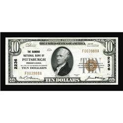 Pittsburgh, PA - $10 1929 Ty. 1 The Diamond NB Ch. # 2 Pittsburgh, PA