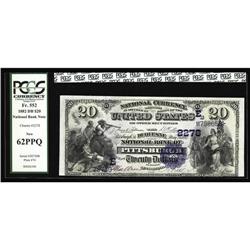 Pittsburgh, PA - $20 1882 Date Back Fr. 552 The Duquesn Pittsburgh, PA