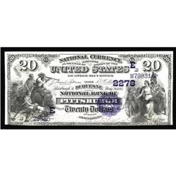 Pittsburgh, PA - $20 1882 Date Back Fr. 552 The Duquesn Pittsburgh, PA