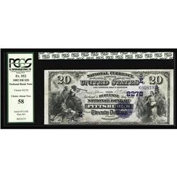 Pittsburgh, PA - $20 1882 Date Back Fr. 552 The Duquesn Pittsburgh, PA