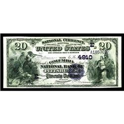 Pittsburgh, PA - $20 1882 Date Back Fr. 550 The Columbi Pittsburgh, PA