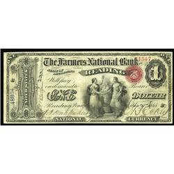 Reading, PA - $1 Original Fr. 380 The Farmers NB Ch. # Reading, PA