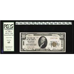 Reading, PA - $10 1929 Ty. 1 The Penn NB & TC Ch. # 289 Reading, PA