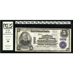 Waynesboro, PA - $5 1902 Plain Back Fr. 607 The Citizen Waynesboro, PA