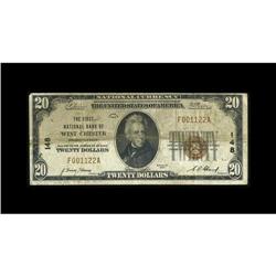 West Chester, PA - $20 1929 Ty. 1 The First NB Ch. # 14 West Chester, PA