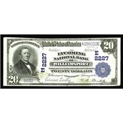 Williamsport, PA - $20 1902 Plain Back Fr. 657 The Lyco Williamsport, PA