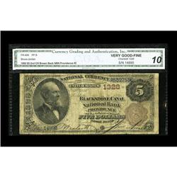 Providence, RI - $5 1882 Brown Back Fr. 468 The Blackst Providence, RI