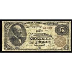 Canton, SD - $5 1882 Brown Back Fr. 471 The First NB Ch Canton, SD