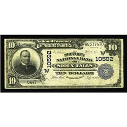 Sioux Falls, SD - $10 1902 Plain Back Fr. 631 The Secur Sioux Falls, SD