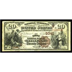 Athens, TN - $20 1882 Brown Back Fr. 495 The First NB C Athens, TN