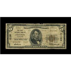 Jackson, TN - $5 1929 Ty. 2 The First NB Ch. # 2168Som Jackson, TN