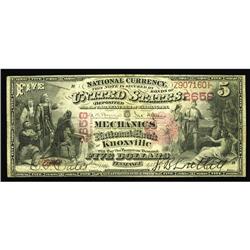 Knoxville, TN - $5 1875 Fr. 405 The Mechanics NB Ch. # Knoxville, TN