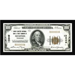 Memphis, TN - $100 1929 Ty. 1 Union Planters NB & TC Ch Memphis, TN