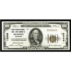 Memphis, TN - $100 1929 Ty. 1 Union Planters NB & TC Ch Memphis, TN