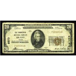 Brady, TX - $20 1929 Ty. 1 The Commercial NB Ch. # 857 Brady, TX
