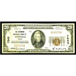 Cotulla, TX - $20 1929 Ty. 1 The Stockmens NB Ch. # 72 Cotulla, TX