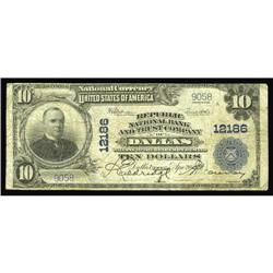 Dallas, TX - $10 1902 Plain Back Fr. 635 Republic NB & Dallas, TX