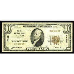 Del Rio, TX - $10 1929 Ty. 1 Del Rio NB Ch. # 7433Four Del Rio, TX