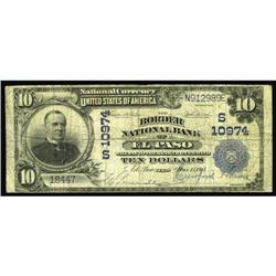 El Paso, TX - $10 1902 Plain Back Fr. 632 The Border NB El Paso, TX