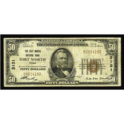 Fort Worth, TX - $50 1929 Ty. 1 The Fort Worth NB Ch. # Fort Worth, TX