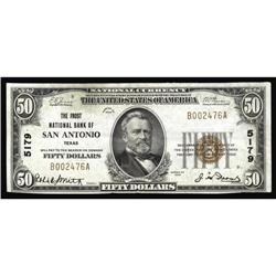 San Antonio, TX - $50 1929 Ty. 1 The Frost NB Ch. # 51 San Antonio, TX