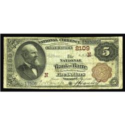 Barre, VT - $5 1882 Brown Back Fr. 472 The NB of Barre Barre, VT